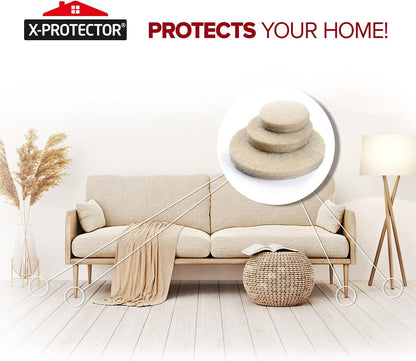 X-PROTECTOR 357 PCS Premium Huge Pack Felt Furniture Pads! | Quantity of Furniture Sliders with Many Big Sizes – Your Ideal Floor Protectors. Protect Your Hardwood & Laminate Floor!