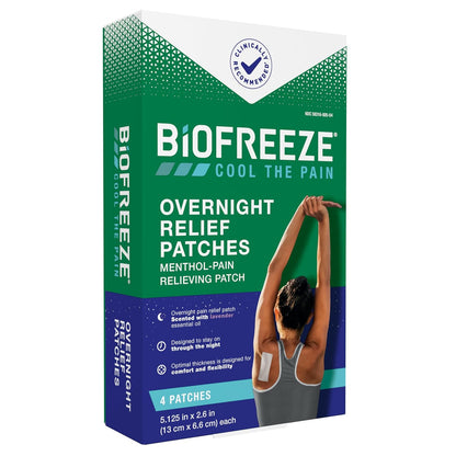 Biofreeze Day & Overnight Pain Relief Patches, Menthol Pain Patches for Arthritis & Muscle Pain Relief, Comfortable & Flexible Fabric Stays in Place, 9 Patches (6 Day, 3 Night)