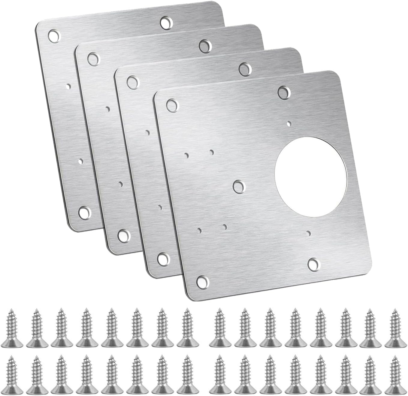 Cabinet Hinges Repair Plate,Stainless Steel Hinge Repair Brackets Kit,Kitchen Cupboard Door Hinge Repair Plate Kit Includes Fixing Screws,Protect Wooden Kitchen Cabinet Door,Furniture(2 PCS)…