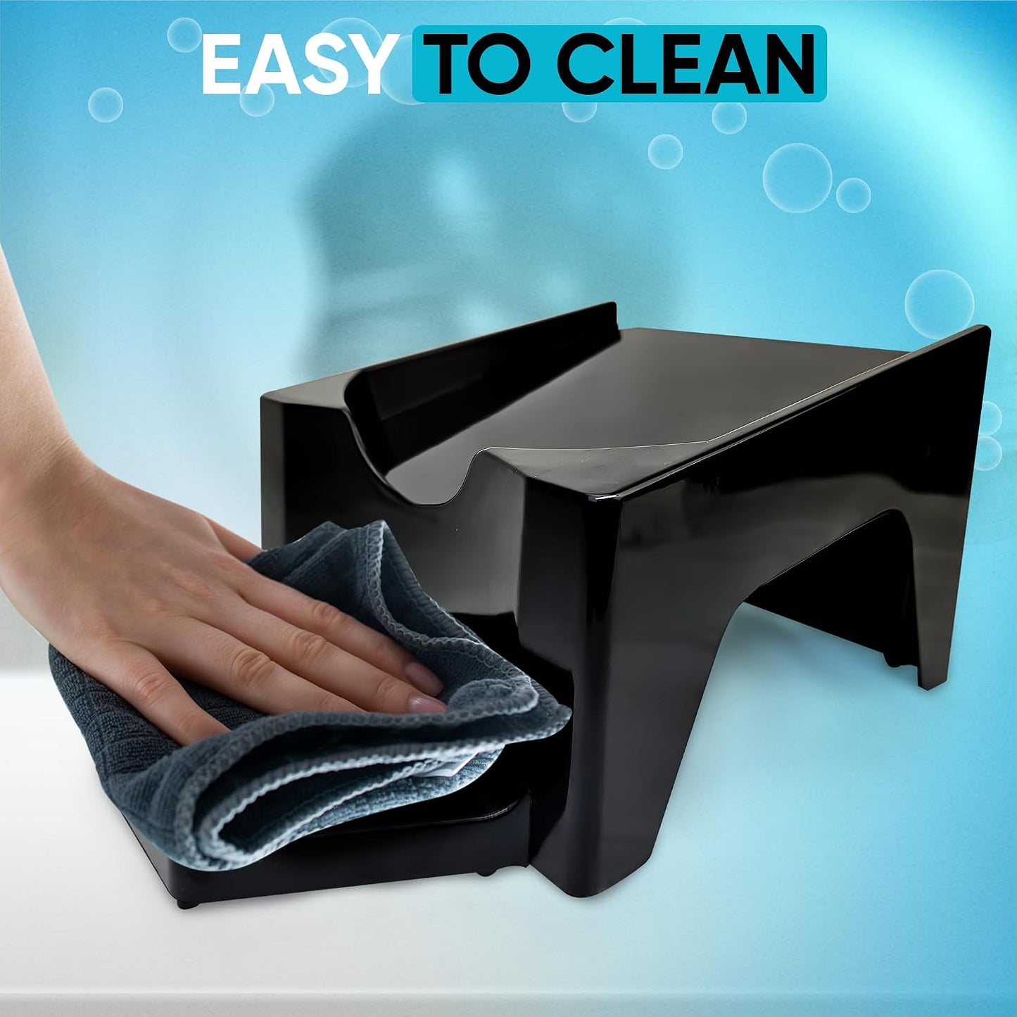 Liquid Laundry Detergent Holder Stand with Drip Tray - 1 Pack - Black | Easy Pouring, Rubber Feet, Angled Stand, Fabric Softener Dispenser for Laundry Room Organization & Storage