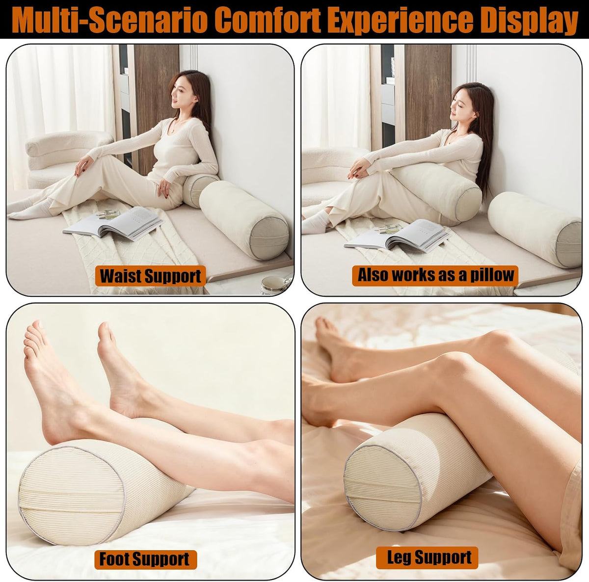 Neck Support Pillow Couch Pillows Large 24*8in for Bed, Sofas,Cars