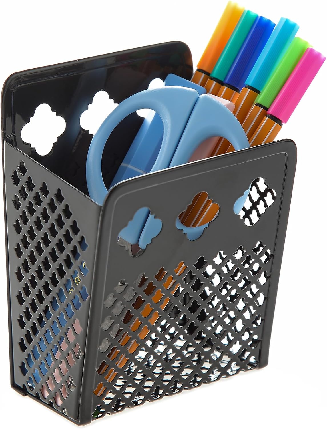 Magnetic Pen Holder, Mesh Metal Strong Magnet Dry Erase Marker Holder Pencil Organizer Small Items Basket for Refrigerator, Whiteboard, Locker Accessories-Pink, Pack of 1, Blush, New-Z008