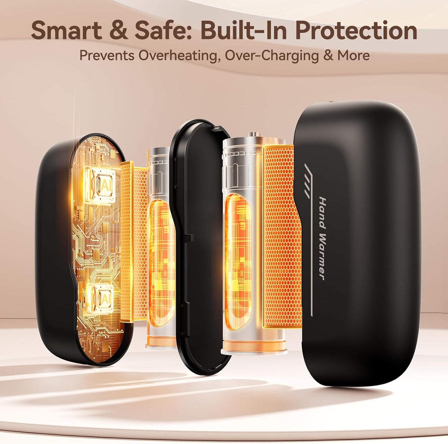 DIGIX Hand Warmers Rechargeable 2 Pack, 6000mAh Electric Hand Warmers with 5 Temps & LED Display, Magnetic Portable HandWarmers for Camping Hunting with AI Smart Chips, Gifts for Men Women