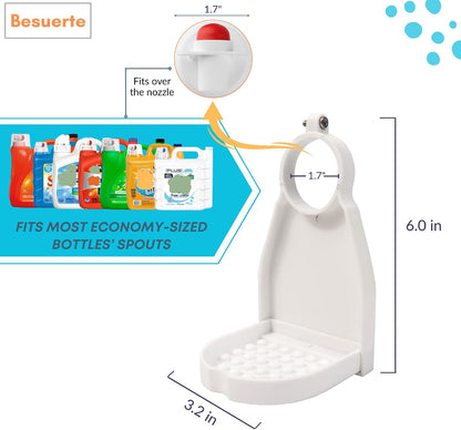 Detergent Cup Holder Set of 2, Besuerte Tidy Cup Laundry Detergent Drip Catcher Leak for Laundry Room Durable- No-Fall, No Drips or Spills【Grey】