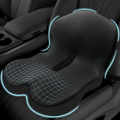 Car Seat Cushion with Lumbar Support Pillow, Seat Cushion for Driving
