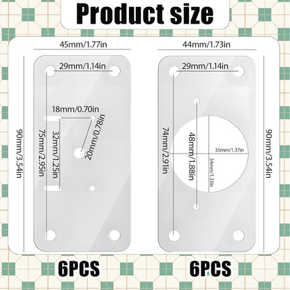 JJUNW 12Pcs Cabinet Hinges Repair Plates, Stainless Steel Repair Cabinets, Hinge Repairs Plate Cabinets Door Hinge with Mounting, Fixing Tool Plates Screws for Kitchen, Cupboard, Locker, Cabinet Doors
