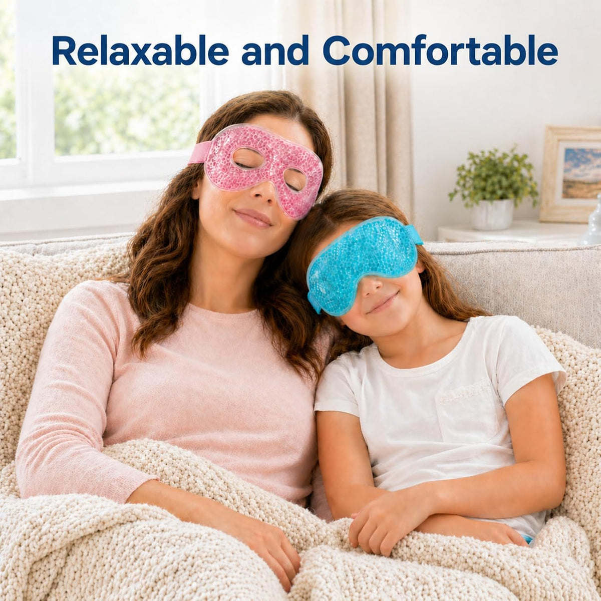 2Pack Cooling Eye Mask for Puffy Eyes, Gel Eye Mask for Cold Ice Packs After Surgery, Reusable Frozen Eye Mask for Dark Circles Migraines Relief and Allergies, Warm Compress Eye pads for Dry eyes