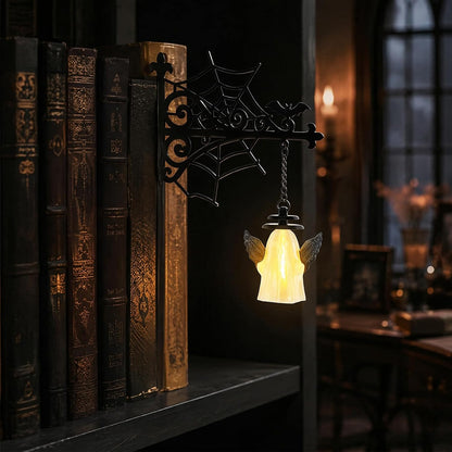 Library Lantern-Decorative Bookshelf Lighting, Mini Bookshelf Lamp Slides Between Books, Warm Amber LED Bookshelf Lights for Book Nook, Shelf Decor Gift for Book Lovers(Classic Lantern)