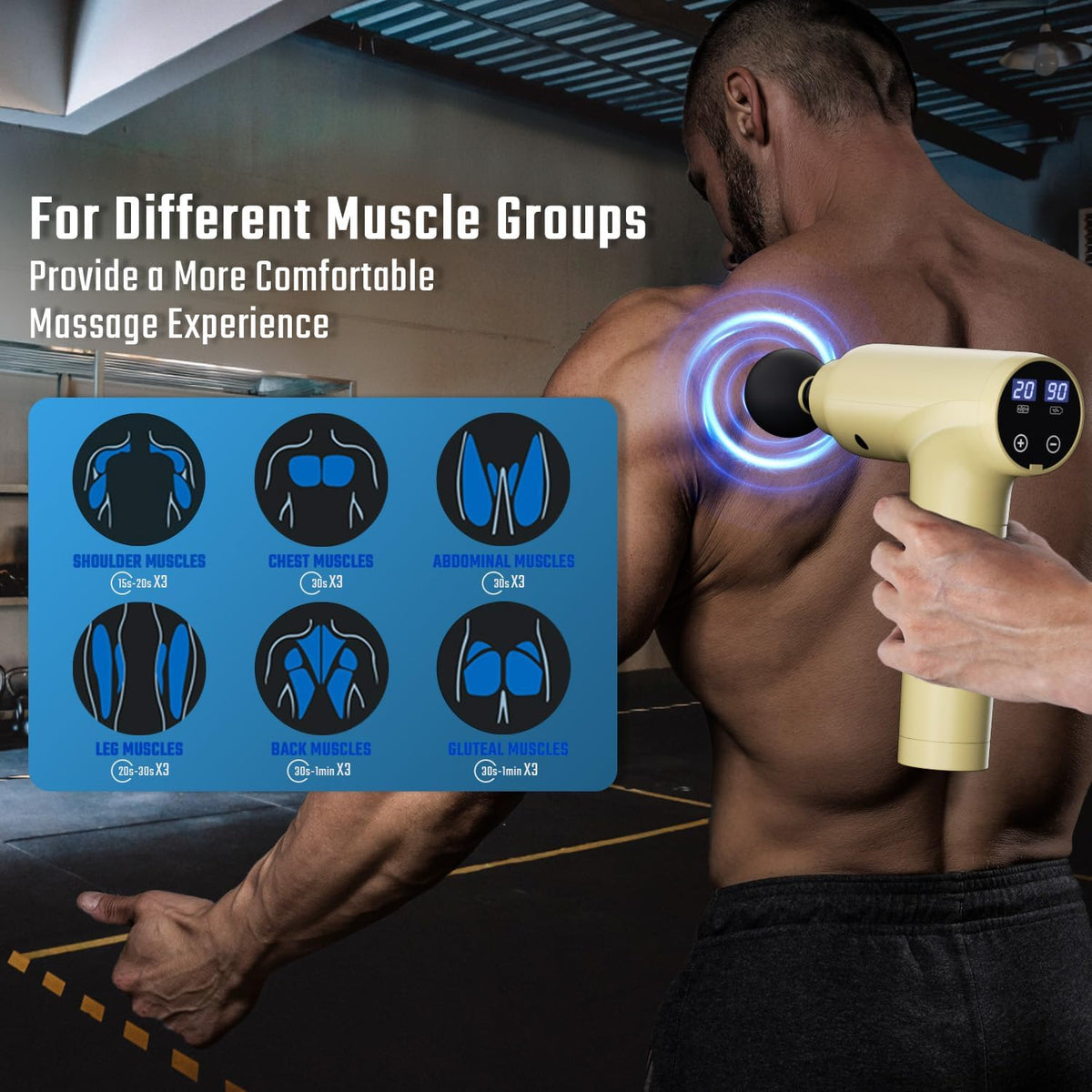 cotsoco Massage Gun Deep Tissue, Handheld Muscle Massager, Gifts for Men