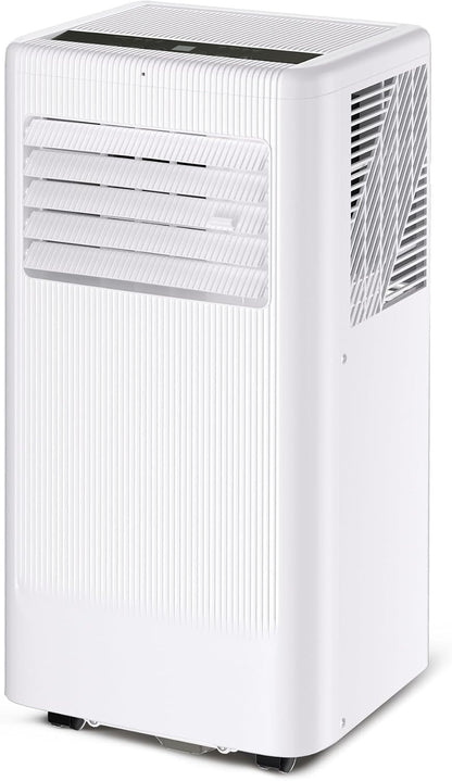 10000 BTU Portable Air Conditioner, 3 In1 Cooling Dehumidifier Fan, Quiet Fast Cooling, 4 Way Swing, LED Display, Remote, 24H Timer, 360° Wheels, Window Kit, Cools Rooms Up to 450 Sq.ft