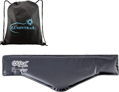 Chattanooga ColPac, Reusable Gel Ice Pack, Cold Therapy for Neck, Shoulder, Upper Back for Headaches, Inflammation, 23" Neck Contour, Blue Vinyl, with a Lumintrail Drawstring Bag