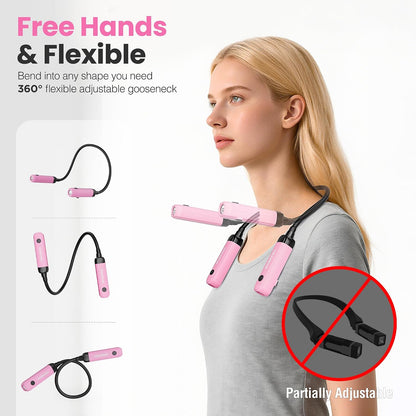 WORKPRO Rechargeable Neck Light, 3 Brightness Hands-Free Neck Work Light | Hands-Free Bendable Silicone Arm, Neck Flashlight Lamp, for Mechanics, Camping, DIY Projects, Crafting, Blue and Black