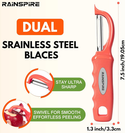 Rainspire Vegetable Peeler Potato Peelers for Kitchen, Sharp Stainless Steel Blades Veggie, Comfortable Handle Fruit Peeler, Carrot Peeler Apple Peeler Dishwasher Safe Black, 1-Pack