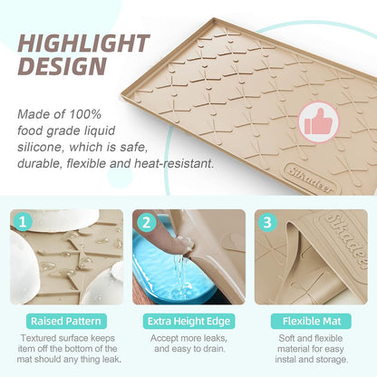 Waterproof Under Sink Mat 34" x 22", Silicone Mat Kitchen liner | BPA-Free Silicone Tray with Raised Lip Protect Cabinets from Leaks, Versatile Home Organizer for Bathroom, Pets, Boots, Floor