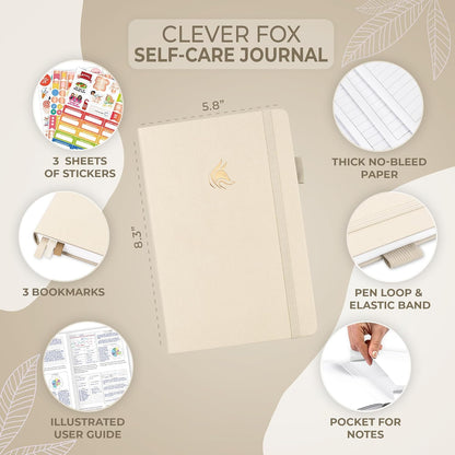 Clever Fox Self-Care Journal for Women, Daily Planner 5.8x8.3 Mystic blue