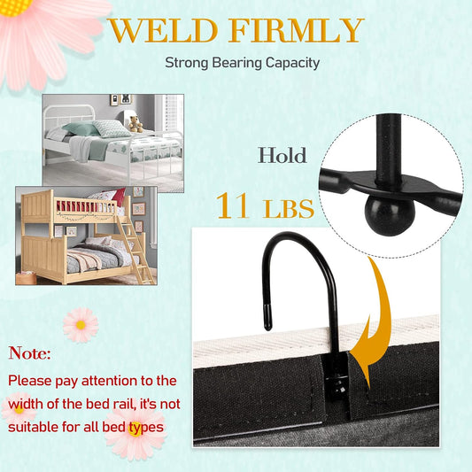 Bedside Caddy Bedside Storage Bag for Headboards/Bunk Bed | Hanging Bed Caddy with Hooks fits Bunk bed Hospital Beds Dorm Bed Rails, Essentials for Phones, Books, Remotes, Water Bottles