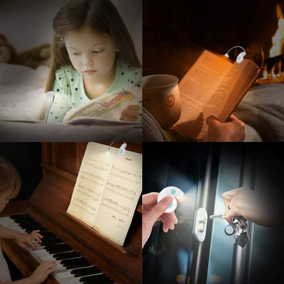 Kids Rechargeable Book Light, Clip on Reading Light for Kid, Kids Reading Lights, Amber Book Light for Reading in Bed, 2 Lighting Modes, Blue Light Blocking, Bookmark Light for Bookworms-Green