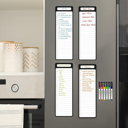 Magnetic Dry Erase Monthly Calendar Set - 15.5"x13" Monthly and 8.5"x13" Weekly Calendar for Fridge - 6 Extra Fine Point Markers Included - Shipped Flat