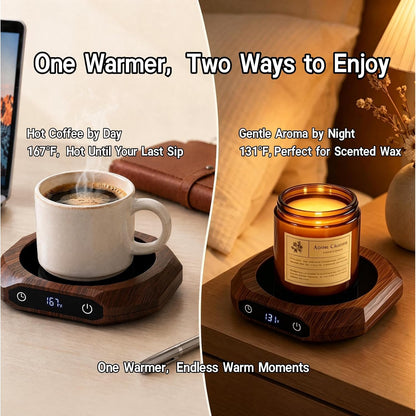 Coffee Mug Warmer with Timer for Desk, Auto Shut Off, Pink | 40W Fast Warmer & 3 Temp; Smart 1-12H Timer & Auto Shut-Off; Compact Pink Hot Plate for Desk; Ideal Gift for Mom & Wife