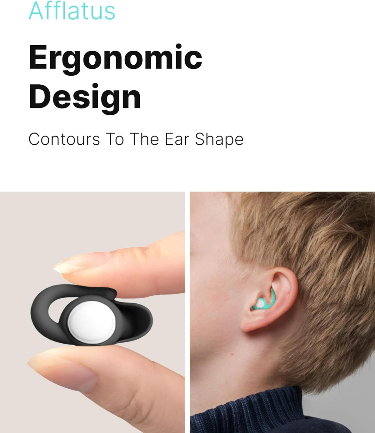 Afflatus Kids Ear Plugs for Sleep and Noise, Small Size, Skin-Soft, 26dB