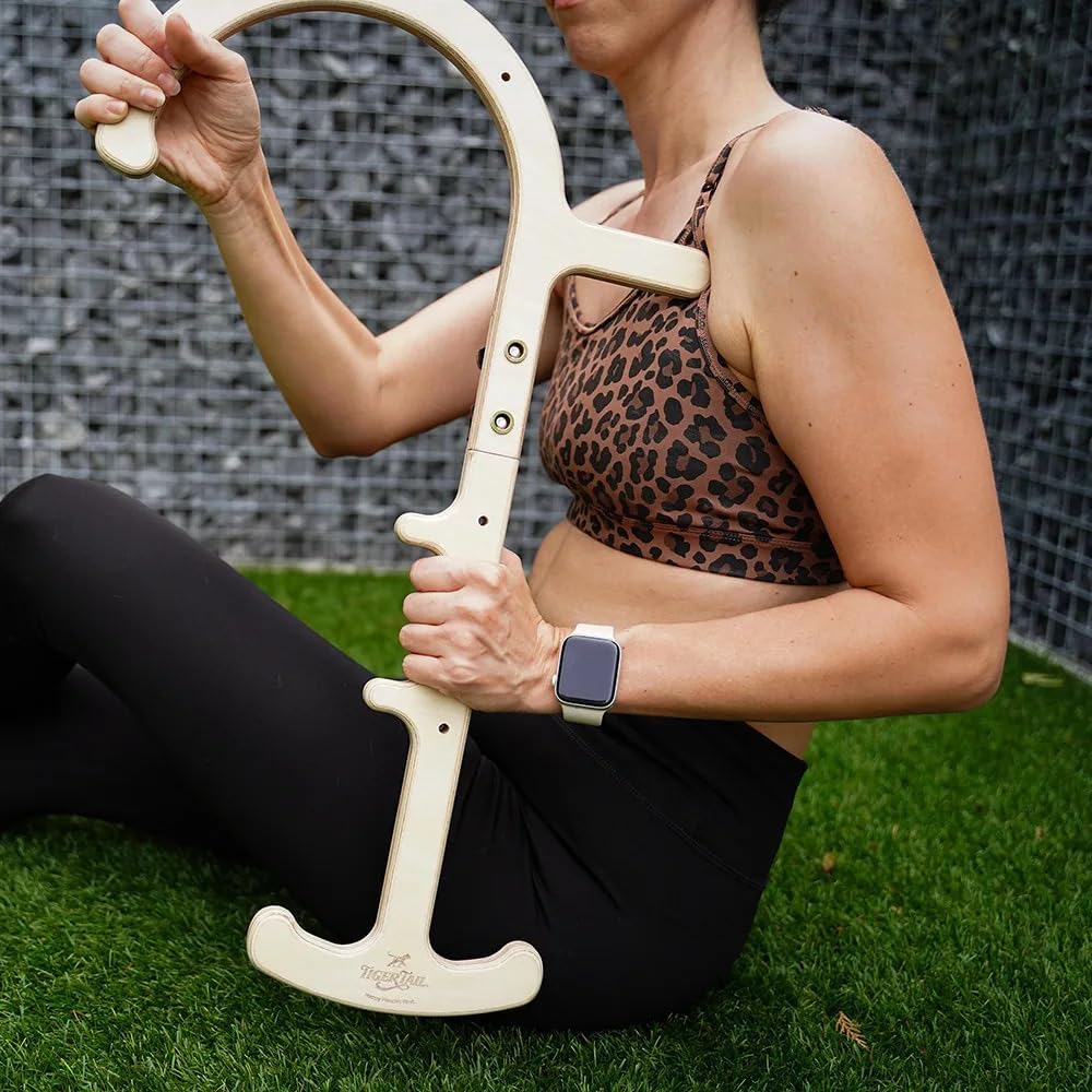 Tiger Tail ReGreen Tiger Cane Massage Hook - 24.5" Handheld Muscle Release Tool for Back, Neck, Shoulder, Leg & Feet - Self Massager Rod, Deep Body Tissue and Trigger Point Massage
