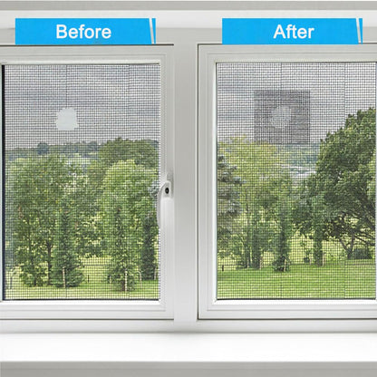 Window Screen Repair Tape, Qtopun Black Strong Adhesive Fiberglass Pet Mesh Window Screen Patch, Waterproof Screen Door Repair Kit for Tears Holes, Easy No-Tool Fix for Indoor Outdoor Mesh, 2 x 197 IN