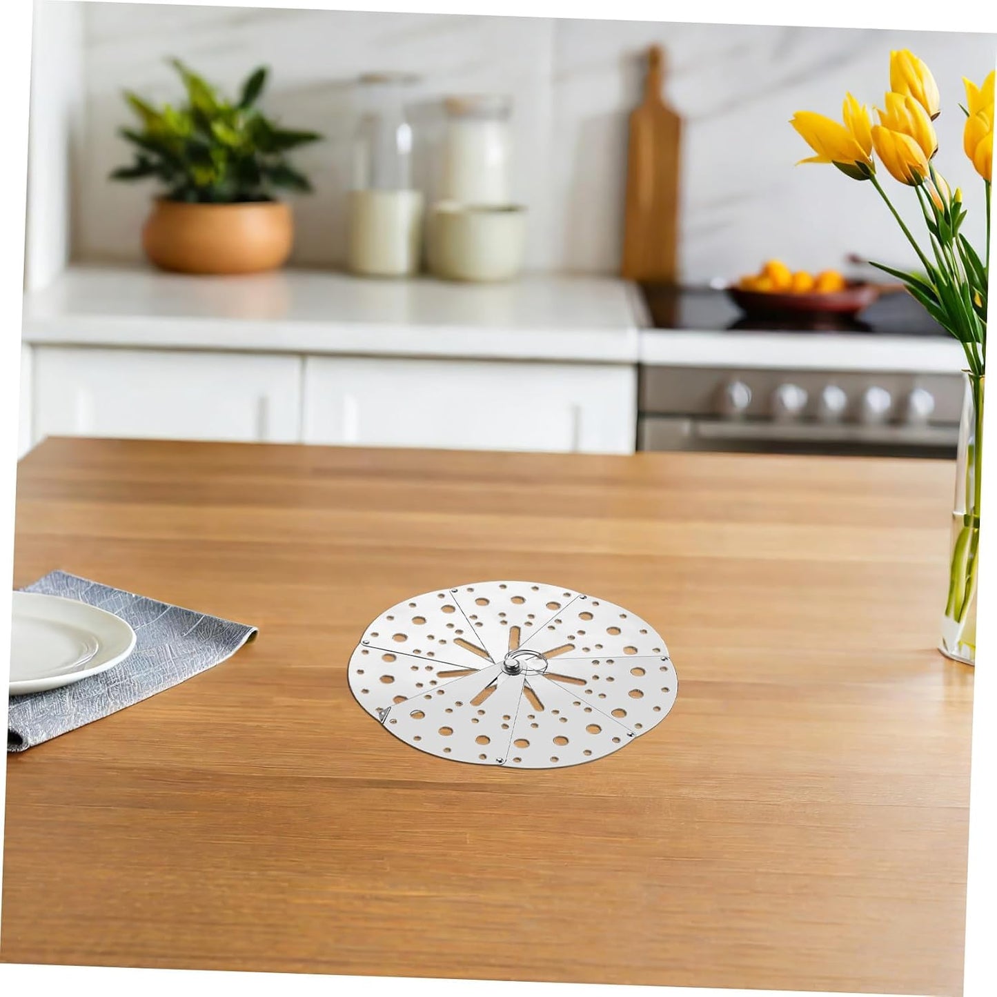 Adjustable Stainless Steel Kitchen Spill Stopper Lid Multifunctional Anti-spill Cover with Design for Pots and Pans Easy to Clean Overflow Prevention Tool