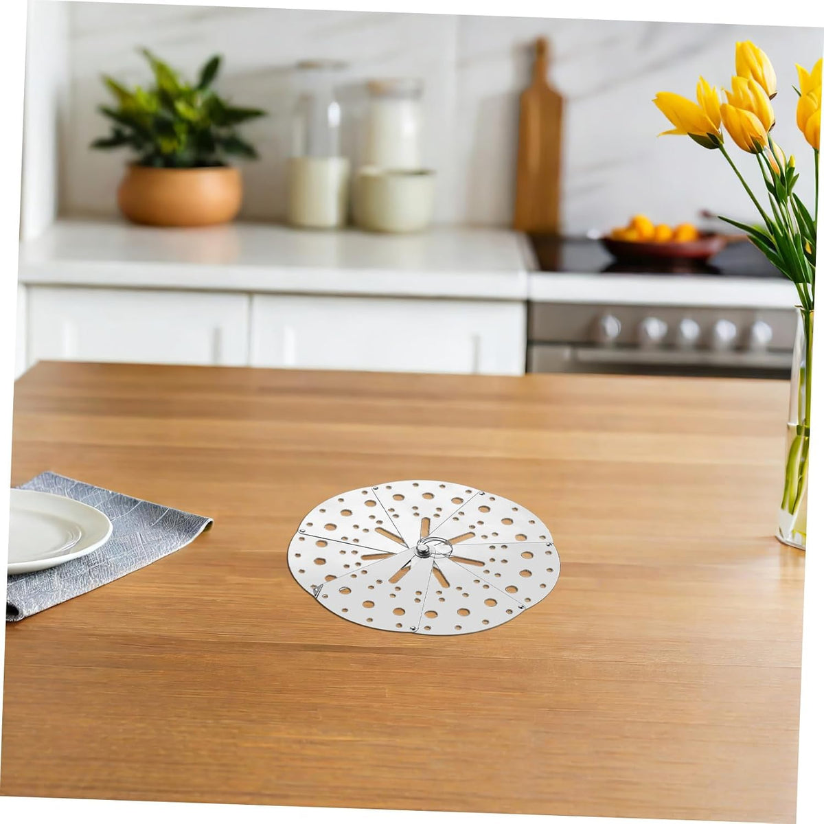 Adjustable Stainless Steel Kitchen Spill Stopper Lid Multifunctional Anti-spill Cover with Design for Pots and Pans Easy to Clean Overflow Prevention Tool