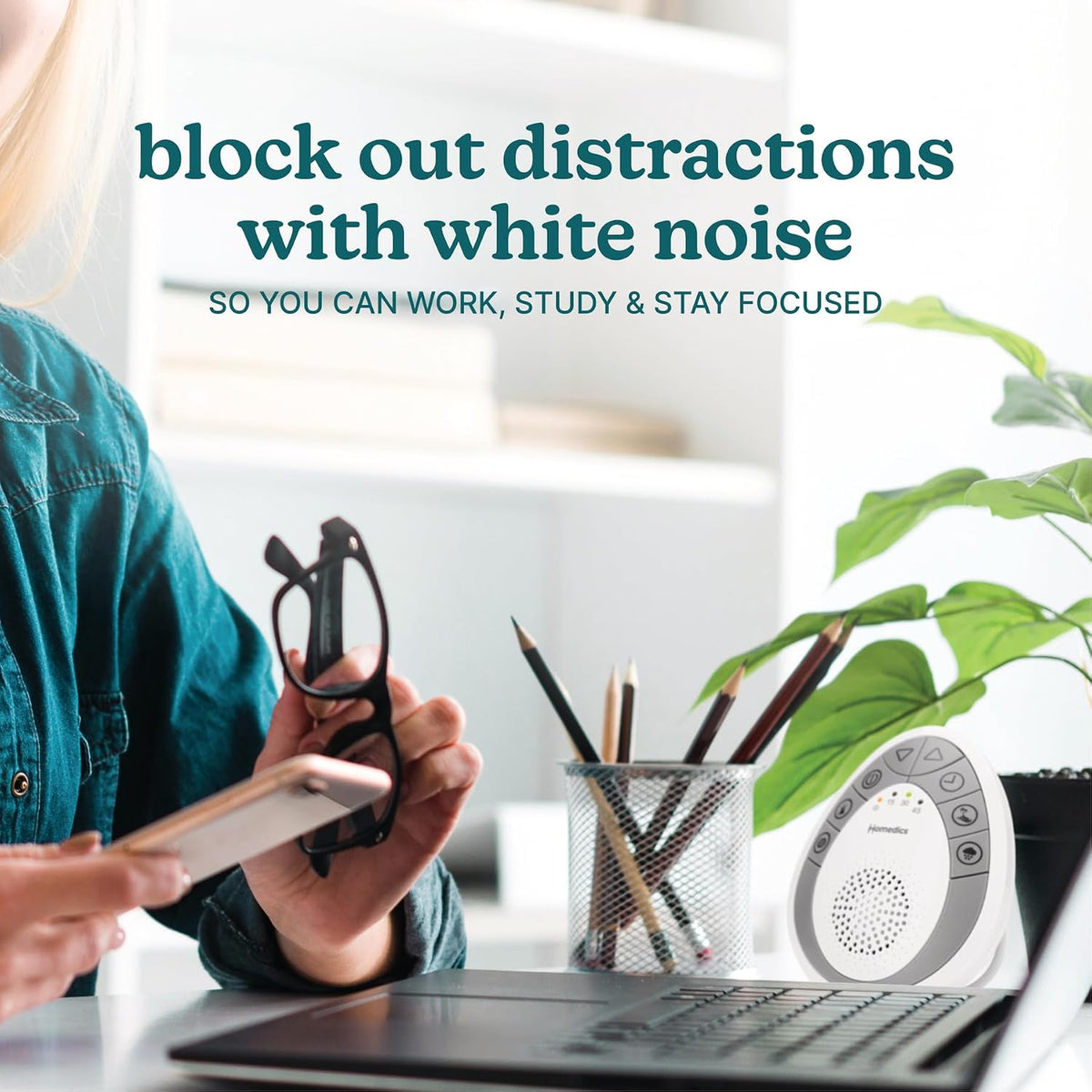Homedics White Noise Sound Machine, Small Travel Sound Machine