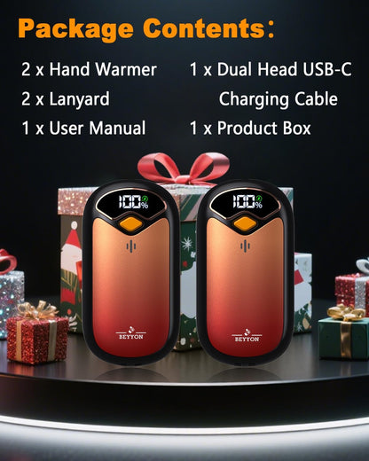 Hand Warmers Rechargeable - Electric Hand Warmer Rechargeable 2 Pack, LED Digital Display, 4 Heat Levels Reusable, USB, Magnetic Portable Handwarmers for Golf/Camping/Hunting, Gift for Women, Men