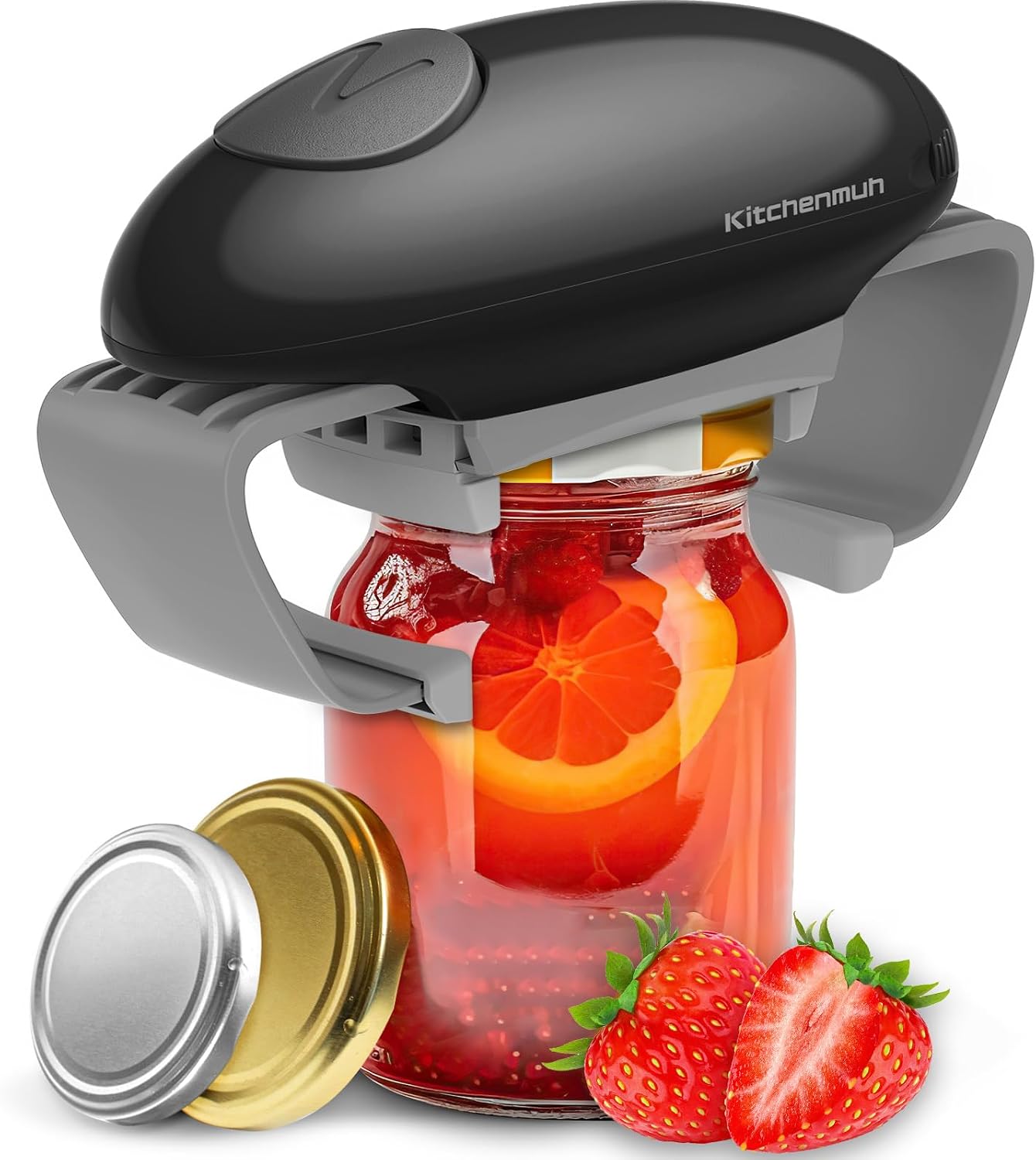 Higher Torque Electric Jar Opener for Seniors with Arthritis Fit Almost Jars Size, Strong Tough Automatic Jar Opener for Weak Hands, Hands Free Battery Operated Bottle Opener for Arthritic Hands Red