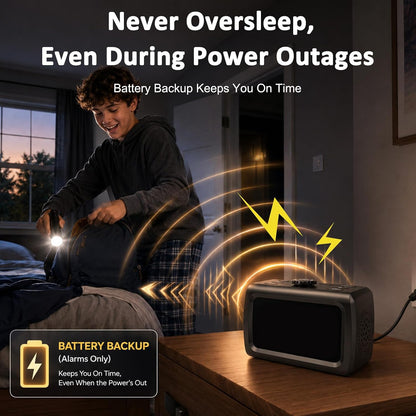 Peakeep Super Loud Alarm Clock for Heavy Sleepers Adults Teens, Big Numbers