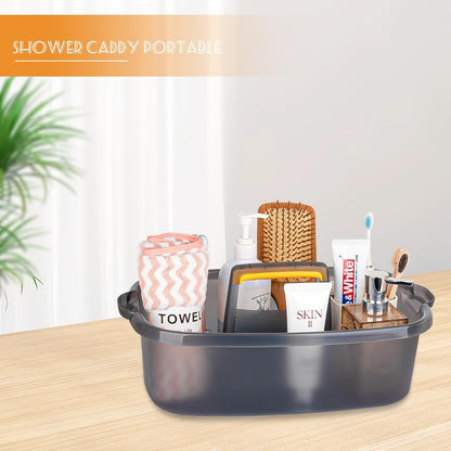 JiatuA Large Cleaning Supplies Caddy Portable Shower Caddy Basket Dark Gray | Sturdy Supply Organizer with Handle Plastic Bucket Tool Storage for Bathroom Bedroom Kitchen Garden College Dorm Essentials