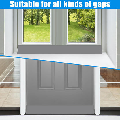 Draft Seal Tape for Doors and Windows 2 in x 20 Ft Silicone Weather Stripping Extra Thick 2mm Door Seal Strip with Strong Adhesive Draft Insulation Stopper Side Seal - Clear