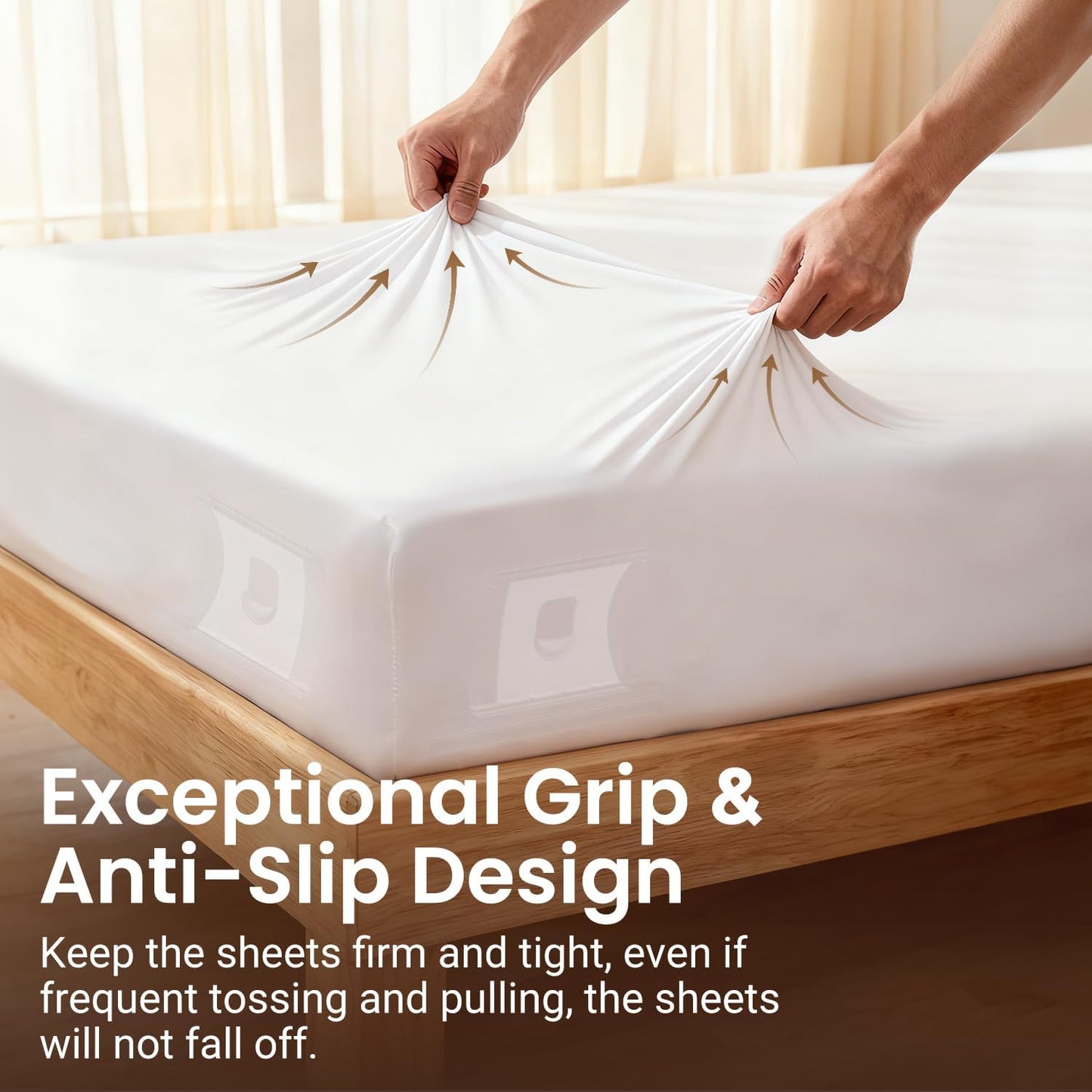 INSMART Sheet Holders - Bed Sheet Holder for Corners&Sides, Strong Elastic Sheet Straps/Grippers. Keep Sheets Firm&Tightt, No More Loose Sheets, Universal Fit and Easy Installation