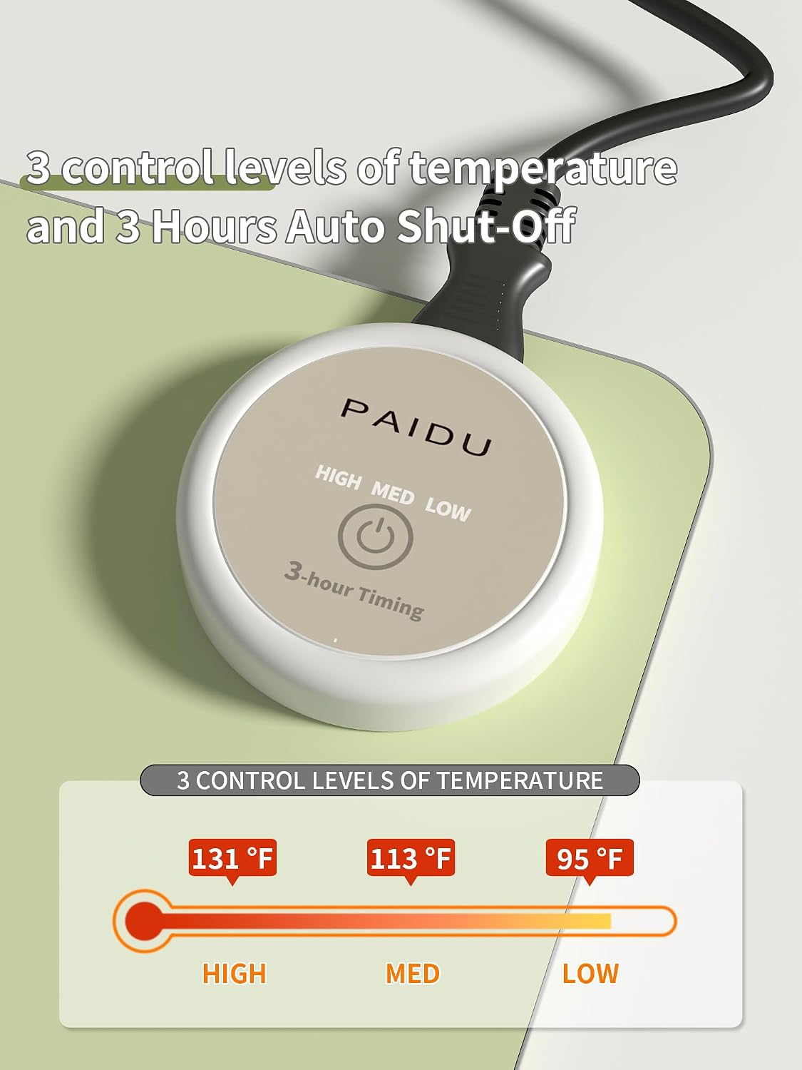 PAIDU Heated Mouse Pad Hand Warmers, Electric Warm Office Desk Mat
