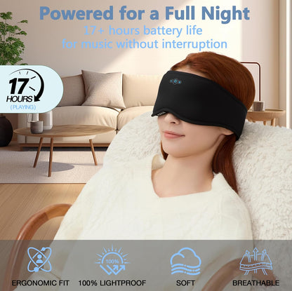 Bluetooth Sleeping Headphones, Bluetooth 5.4 Sleep Mask, Ultra-Thin Stereo Speakers, Fully Enclosed Pressure-Relieving Design, The Best Gift