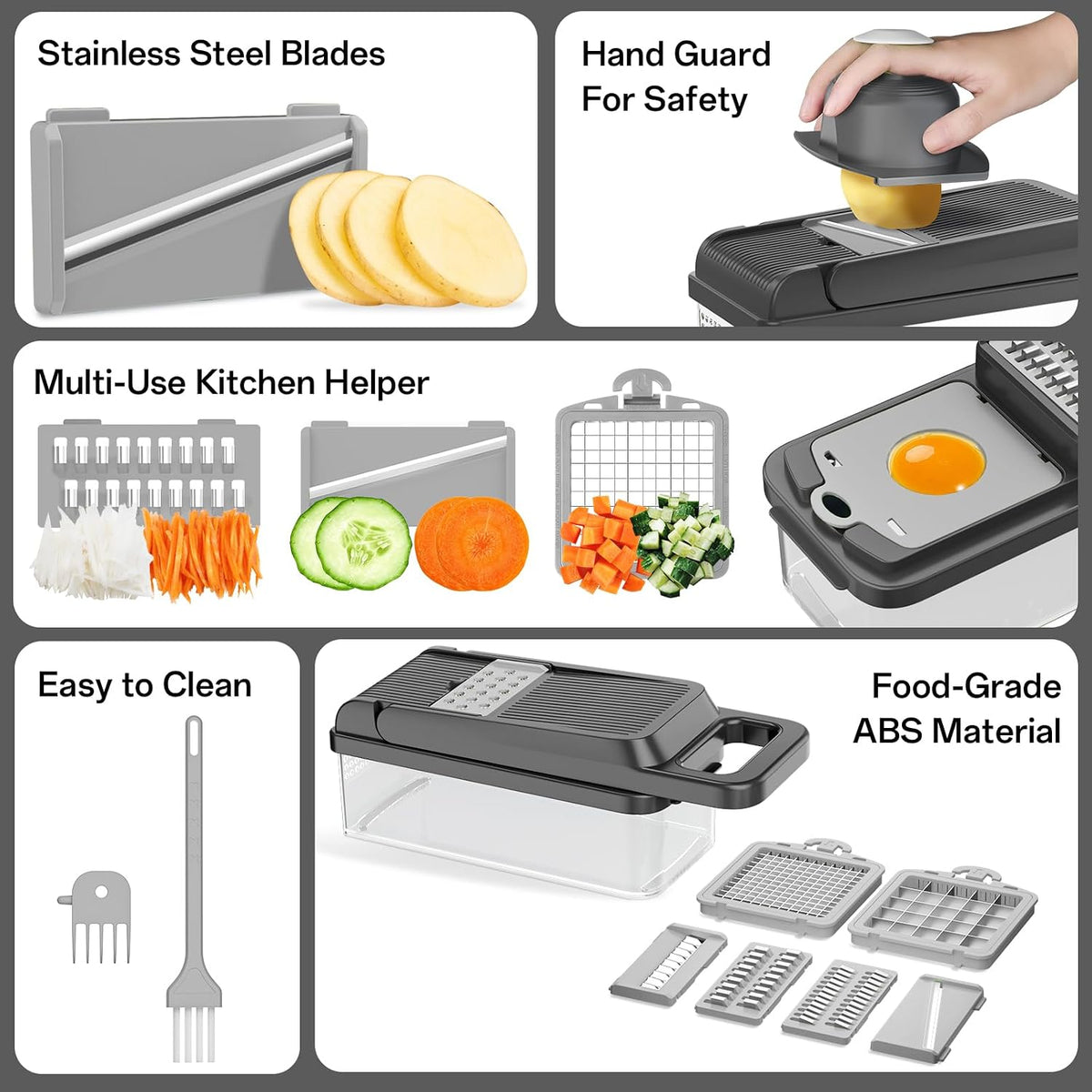 HomeHacks Veggie Chopper Vegetable Cutter, 12 in 1 Kitchen Gadget, Green