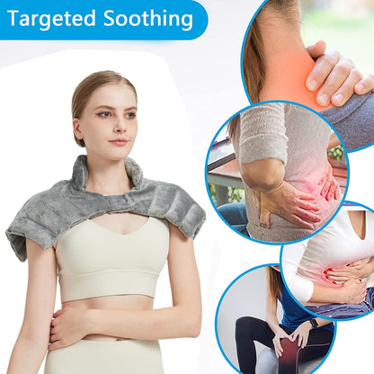 Microwavable Heating Pads, Microwave Heating Pad for Neck and Shoulders, Heated Neck Wrap, Wearable Neck Warmer Microwavable, Hands-Free Weighted Shoulder Wrap for Relax and Soothing
