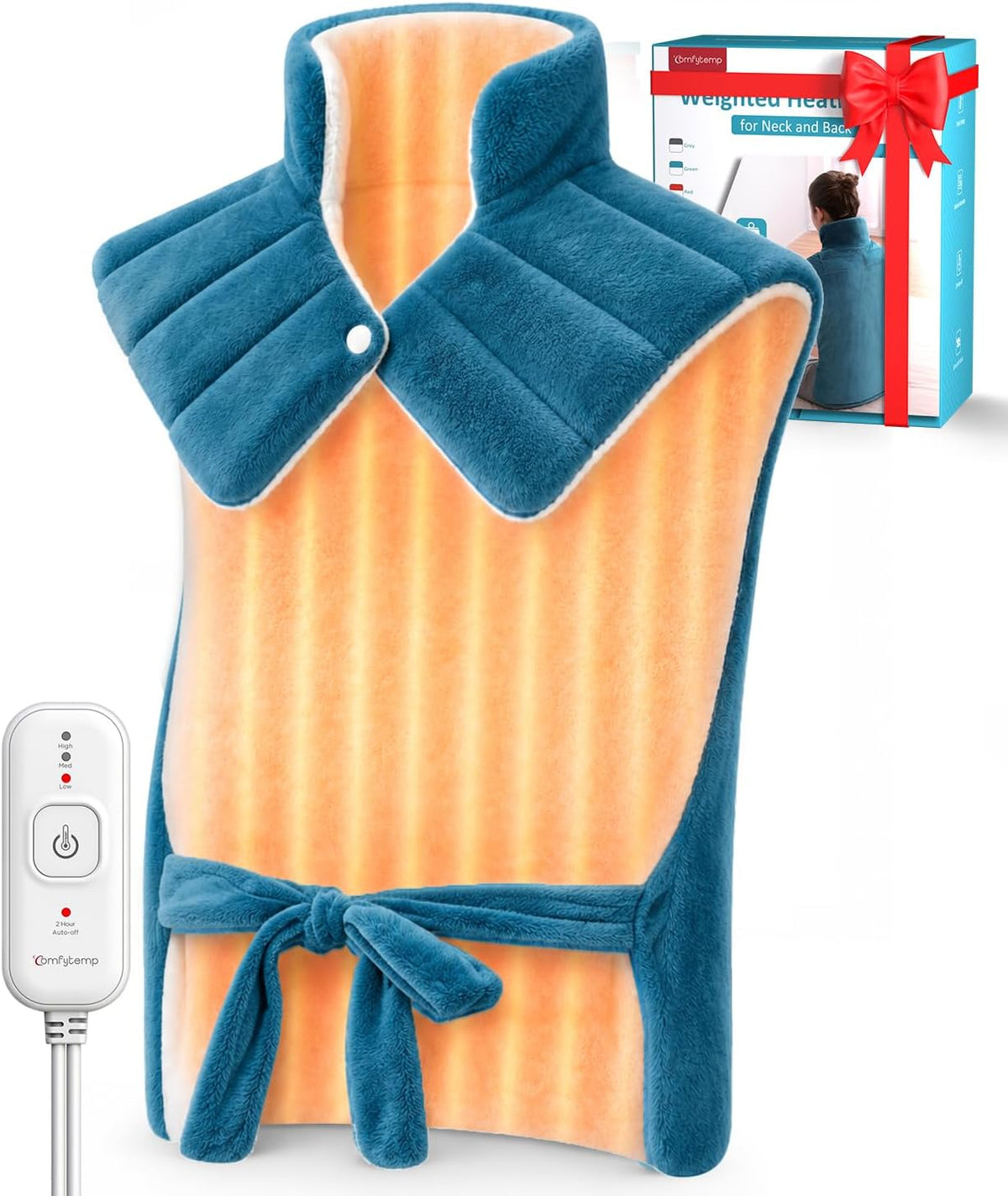 Comfytemp Heating Pad for Back Neck Shoulders, Weighted Electric Heated Pad