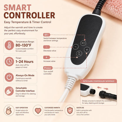 GOLOPET Cat Heating Pad with Normally Open Function，UL Dual Certification