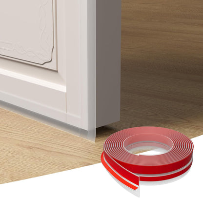 Elvone T-Shaped Weather Stripping Seal, Clear Silicone, 1.97 in x 20 ft | Flexible door seal strip covers door, window, and bathroom gaps; peel-and-stick design helps reduce drafts