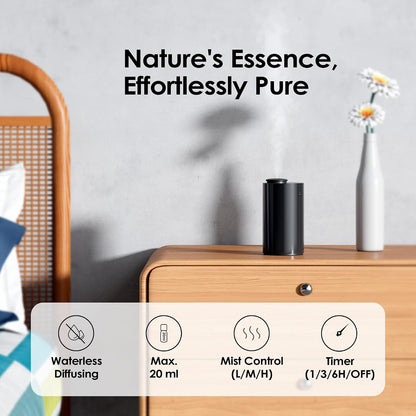 Airversa AN8 Waterless Essential Oil Diffuser Starter Kit, Black