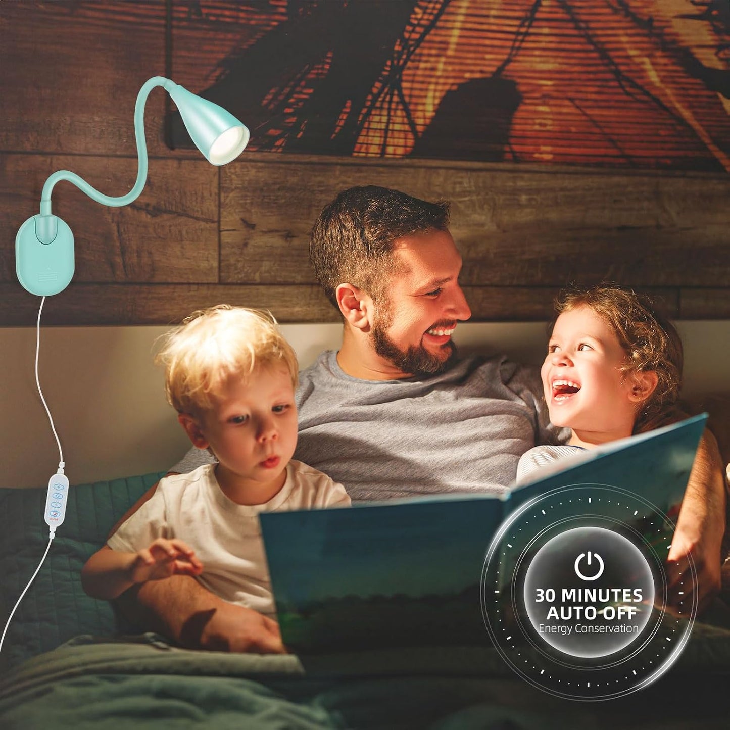 LiFMIRA Wall-Mounted LED Bedside Reading Light with USB Charging Port, 10-Level Dimmable & Adjustable 5 Color, Plug-in Adhesive Night Lamp for Books in Bed, Eye-Caring Bedroom Lighting (White)