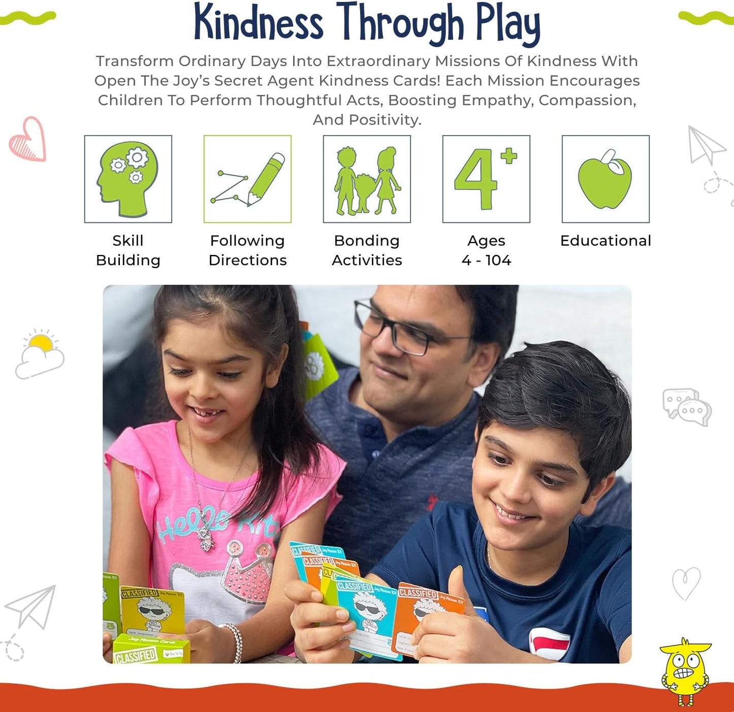 Kindness Mission Cards for Kids | 56 Secret Missions to Build Empathy, Compassion & Social Skills | Fun Screen-Free Activity Game for Families & Classrooms | Ages 4+ | SEL Learning Cards