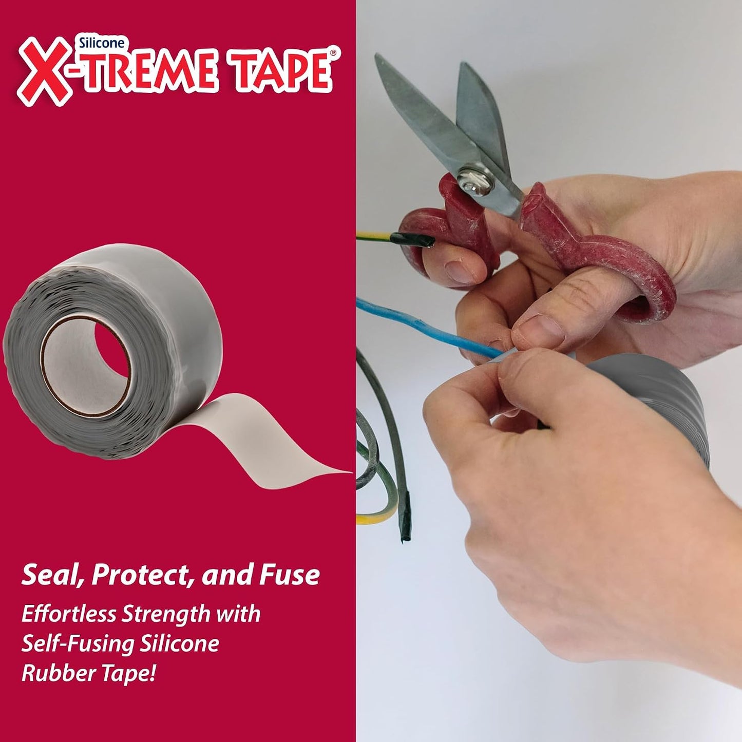 X-Treme Tape Self Fusing Silicone Tape - 1" x 10 Ft Roll - White | Heavy Duty Rubber Electrical Tape, Waterproof, For Automotive, Hose, Pipe, Outdoor & Emergency Repairs, Insulating, Flexible