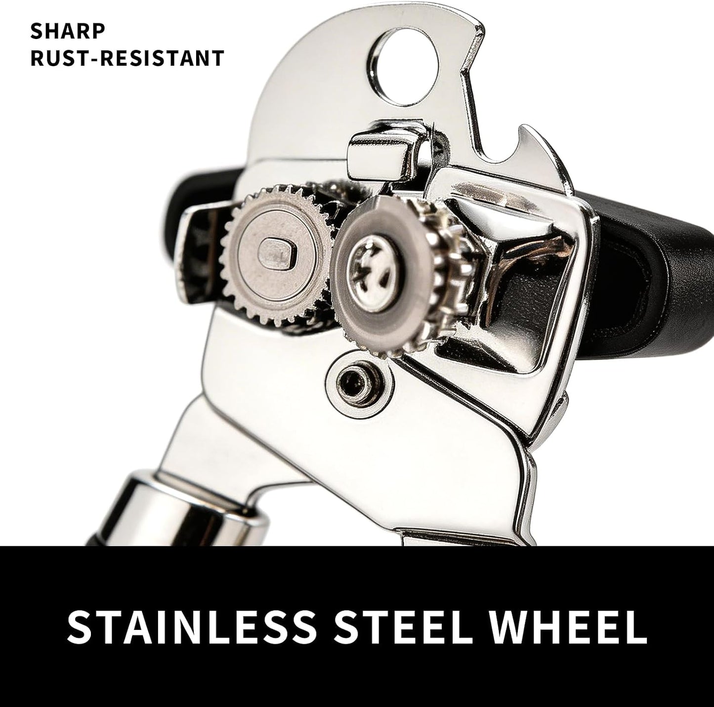 X&E Can Opener Manual, Handheld Strong Heavy Duty Stainless Steel Can Opener, Comfortable Handle, Sharp Blade Smooth Edge, Can Openers with Multifunctional Bottle Opener