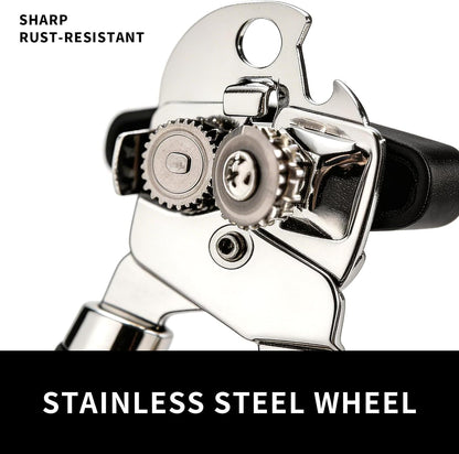X&E Can Opener Manual, Handheld Strong Heavy Duty Stainless Steel Can Opener, Comfortable Handle, Sharp Blade Smooth Edge, Can Openers with Multifunctional Bottle Opener