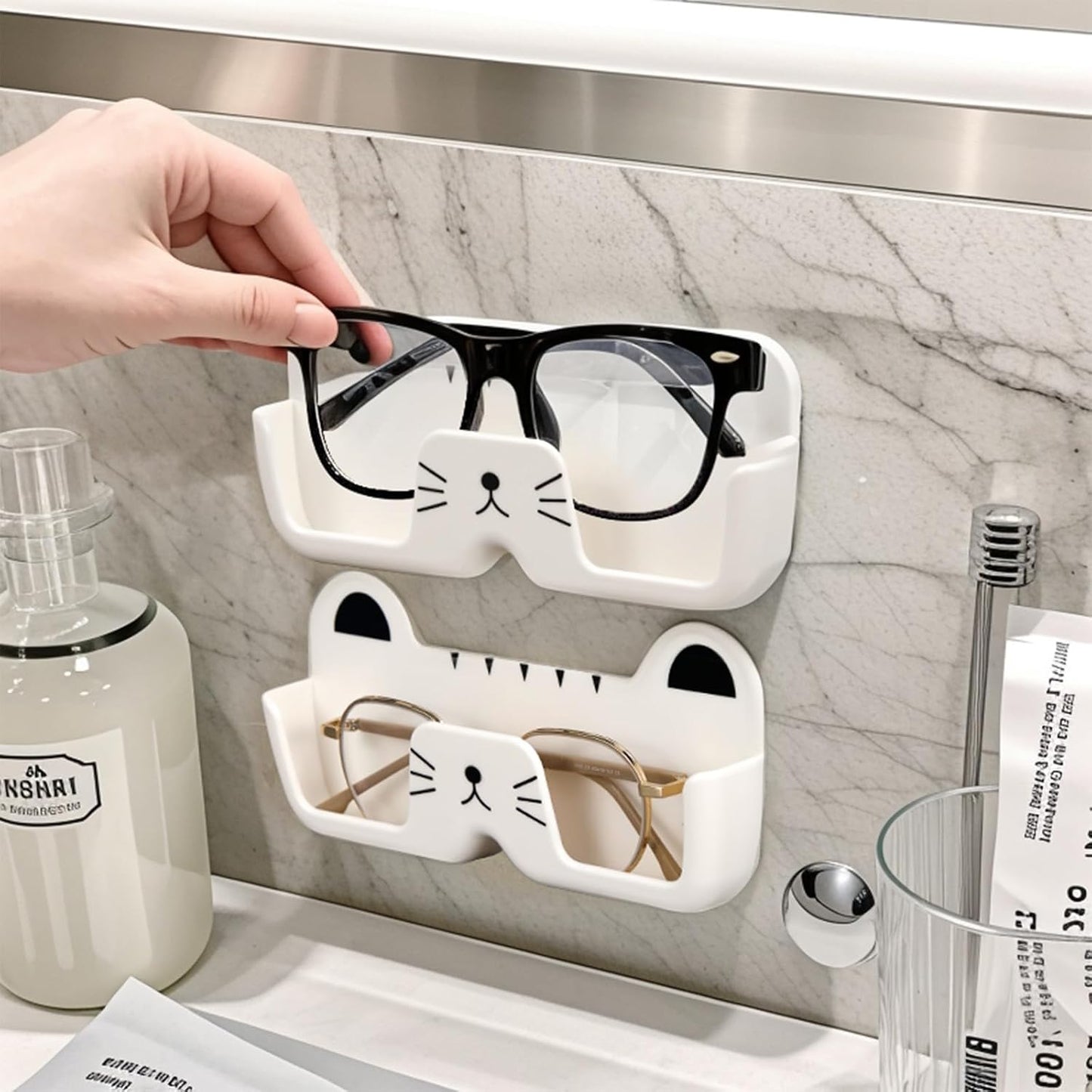 Nokiils 4 Pack Sunglass Organizer, Cat-shaped Sunglasses Holder, Glasses Organizer for Entryway, Living Room, Bedroom, Bathroom