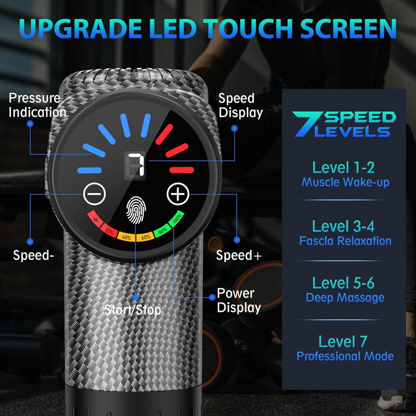 TOLOCO Massage Gun, Deep Tissue Back Massage for Athletes for Pain Relief, Percussion Massager with 10 Massages Heads & Silent Brushless Motor, Relaxation Gifts for Men Women, Black